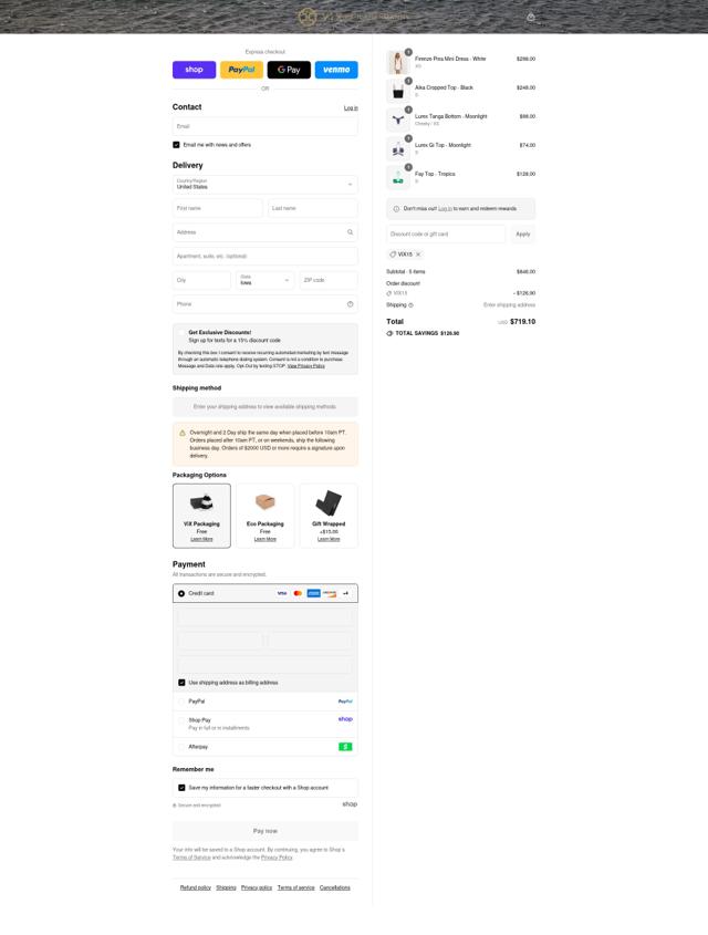 ViX Paula Hermanny checkout page showing ViX Paula Hermanny discount code box | Screenshot taken by SimplyCodes community member on Sep 8, 2025