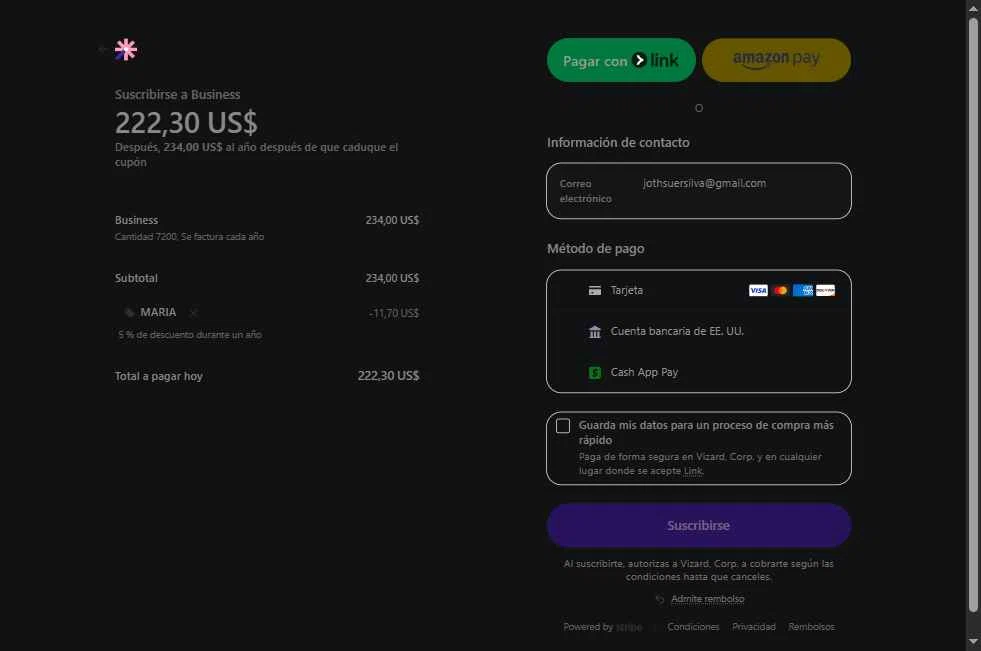 Vizard checkout page showing Vizard promo code box | Screenshot taken by SimplyCodes community member on Jan 14, 2026