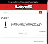 VMS Racing coupon verification screenshot