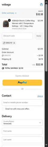 KAVU10 coupon verification screenshot