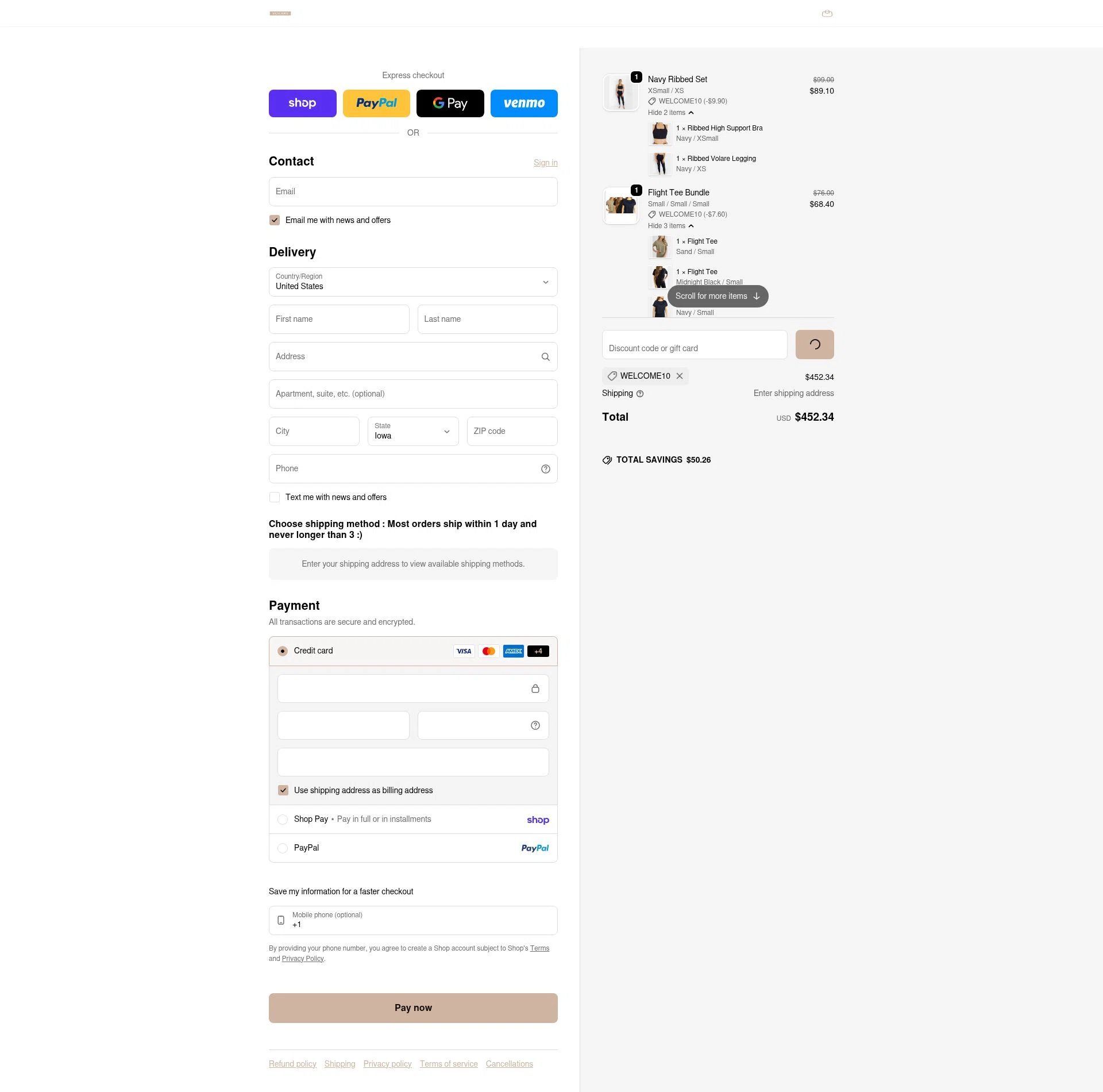 Volare Fitness checkout page showing Volare Fitness promo code box | Screenshot taken by SimplyCodes community member on Feb 24, 2026