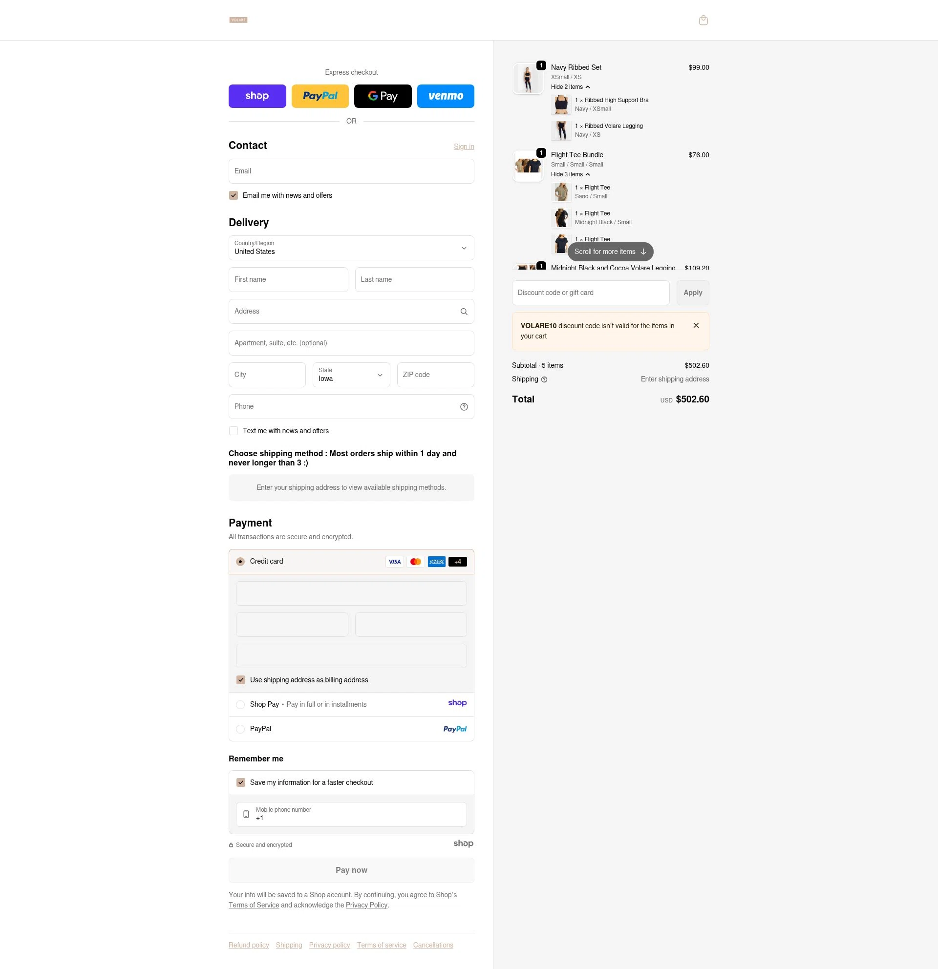Volare Fitness checkout page showing Volare Fitness promo code box | Screenshot taken by SimplyCodes community member on Jan 3, 2026