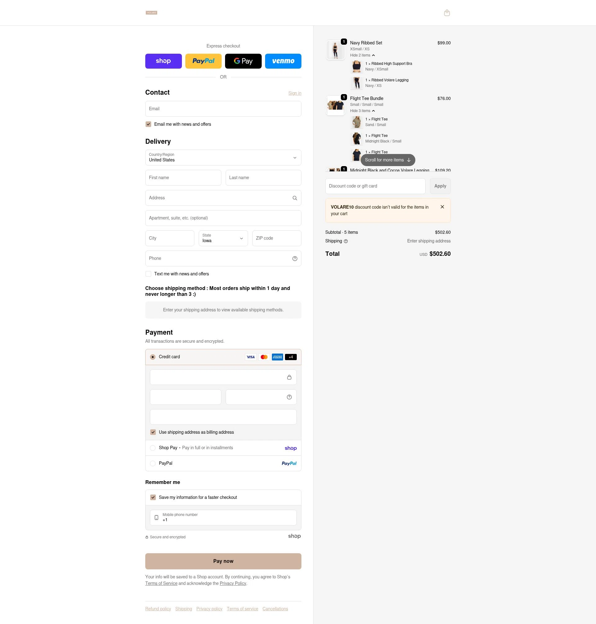 Volare Fitness checkout page showing Volare Fitness promo code box | Screenshot taken by SimplyCodes community member on Jan 28, 2026