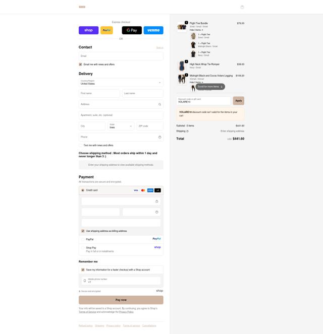 Volare Fitness checkout page showing Volare Fitness promo code box | Screenshot taken by SimplyCodes community member on Sep 21, 2025