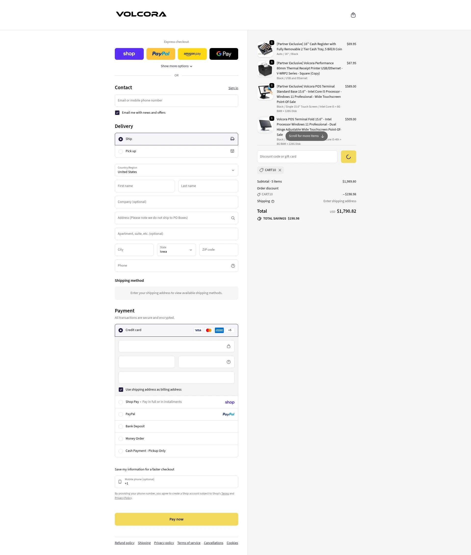 Volcora checkout page showing Volcora promo code box | Screenshot taken by SimplyCodes community member on Feb 2, 2026