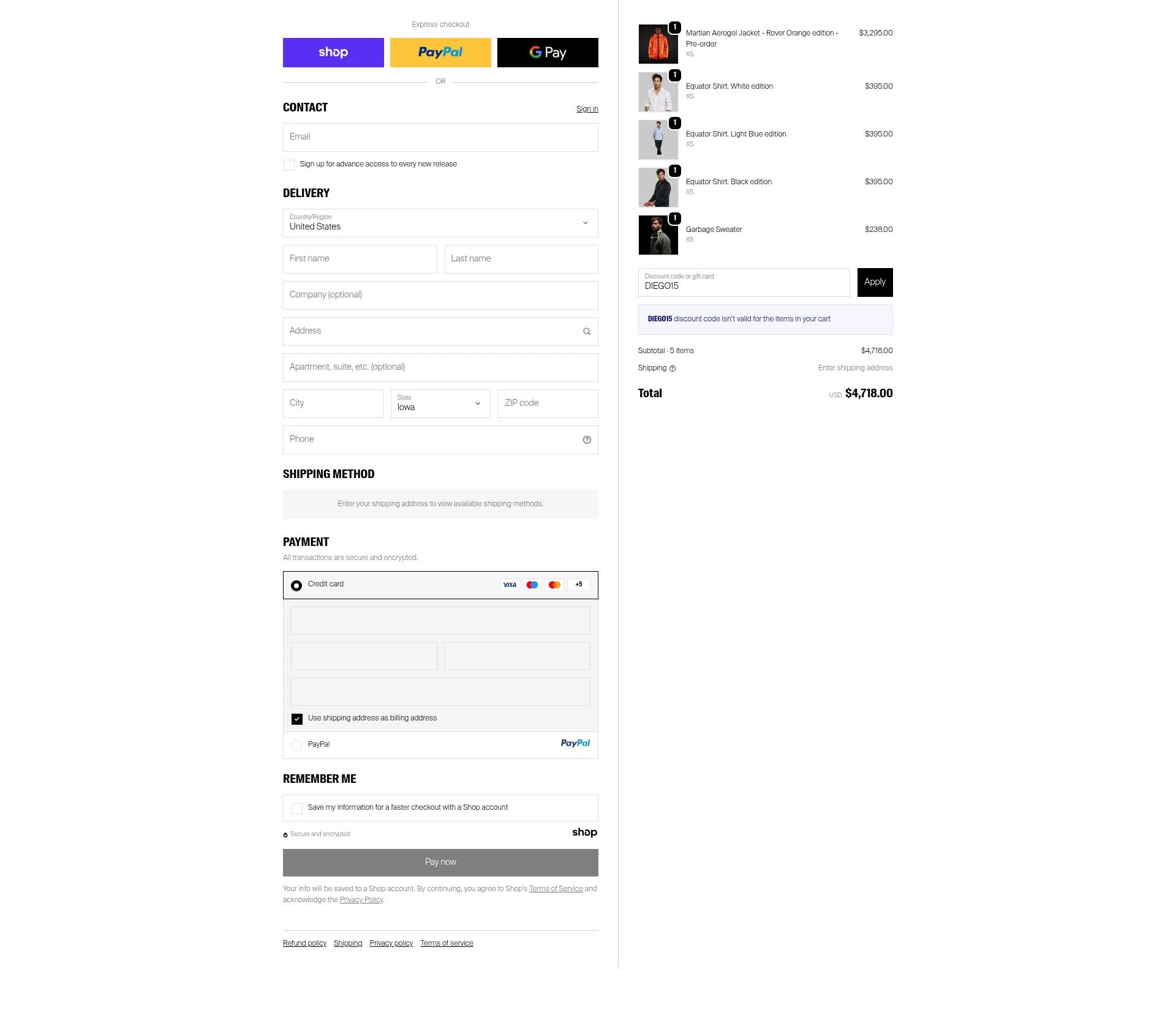 Vollebak checkout page showing Vollebak promo code box | Screenshot taken by SimplyCodes community member on Sep 18, 2025