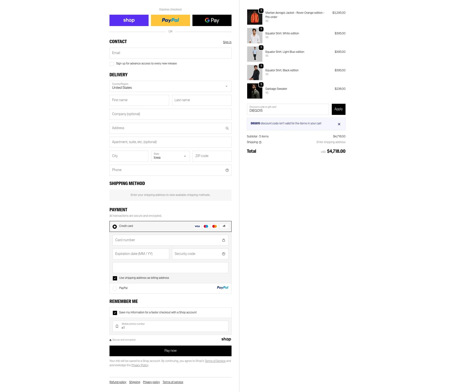 Vollebak checkout page showing Vollebak promo code box | Screenshot taken by SimplyCodes community member on Oct 1, 2025
