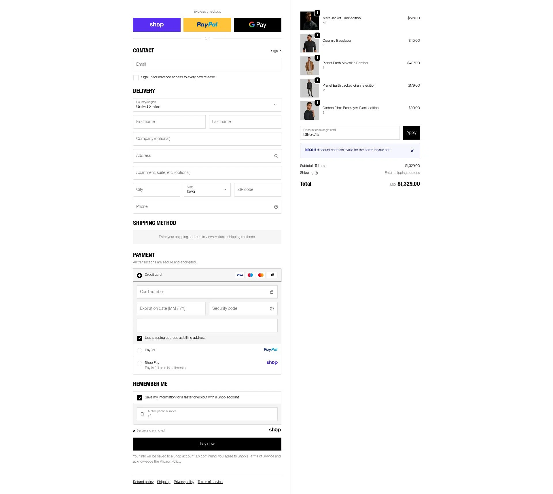 Vollebak checkout page showing Vollebak promo code box | Screenshot taken by SimplyCodes community member on Oct 16, 2025