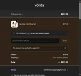 Vorda coupon verification screenshot