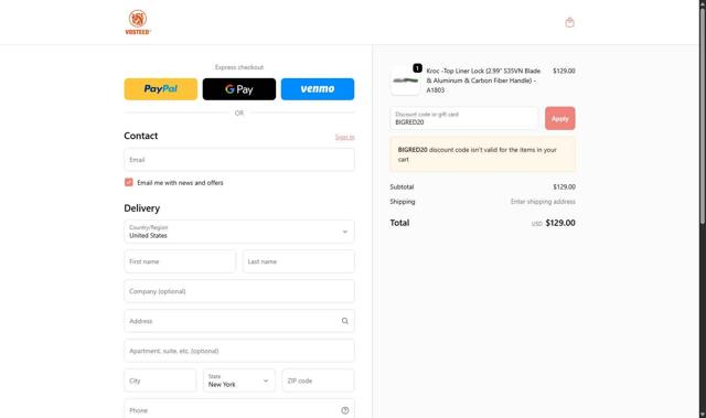 Vosteed checkout page showing Vosteed discount code box | Screenshot taken by SimplyCodes community member on Sep 19, 2025