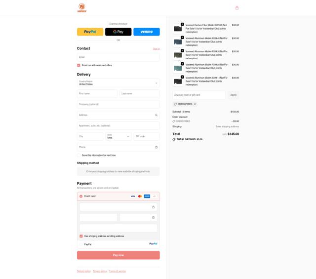 Vosteed checkout page showing Vosteed discount code box | Screenshot taken by SimplyCodes community member on Sep 20, 2025