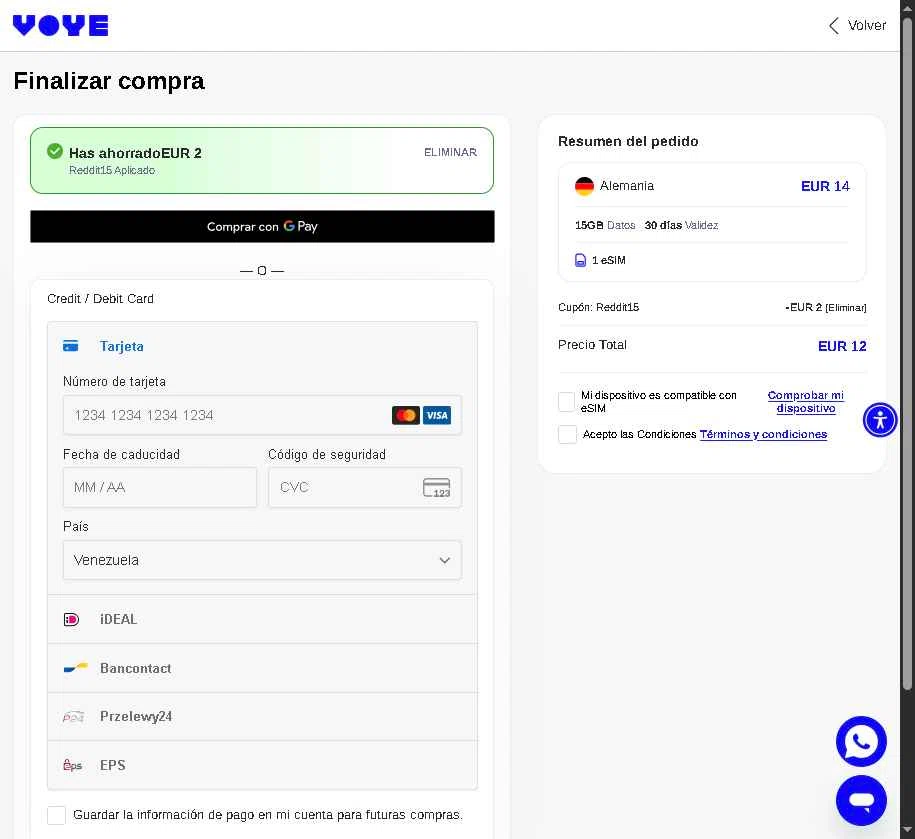Voye Global checkout page showing Voye Global promo code box | Screenshot taken by SimplyCodes community member on Nov 14, 2025