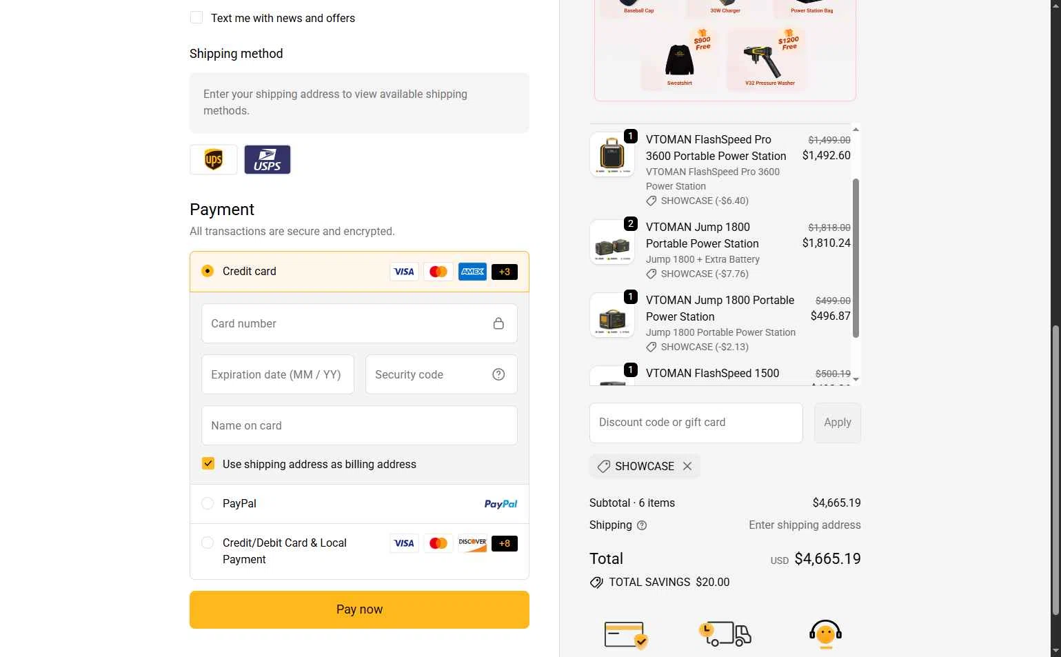 VTOMAN checkout page showing VTOMAN discount code box | Screenshot taken by SimplyCodes community member on Jan 10, 2026
