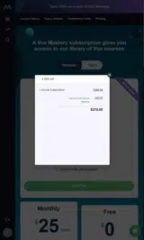 Vue Mastery coupon verification screenshot