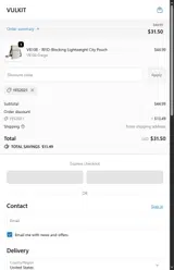 Vulkit coupon verification screenshot