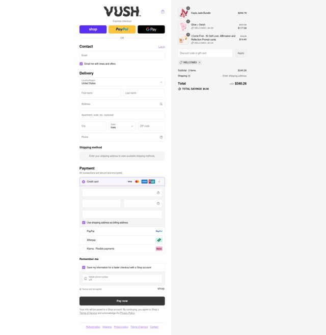Vush Stimulation checkout page showing Vush Stimulation discount code box | Screenshot taken by SimplyCodes community member on Aug 31, 2025