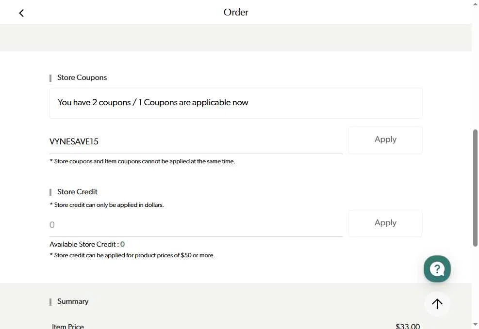Vyneherb checkout page showing Vyneherb promo code box | Screenshot taken by SimplyCodes community member on Jun 12, 2025