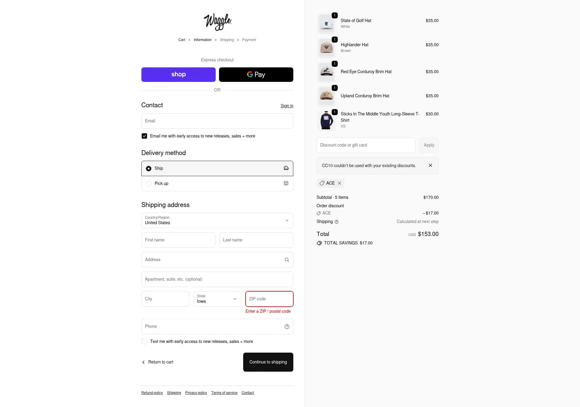 Waggle checkout page showing Waggle discount code box | Screenshot taken by SimplyCodes community member on Feb 10, 2026