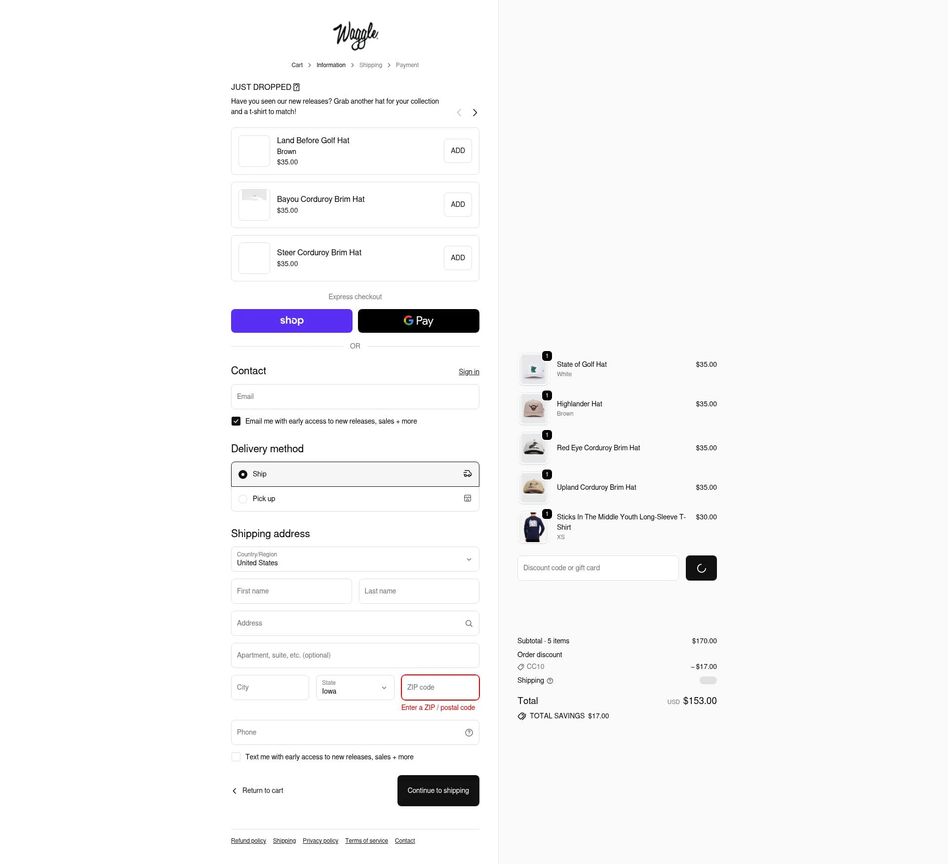 Waggle checkout page showing Waggle discount code box | Screenshot taken by SimplyCodes community member on Feb 5, 2026