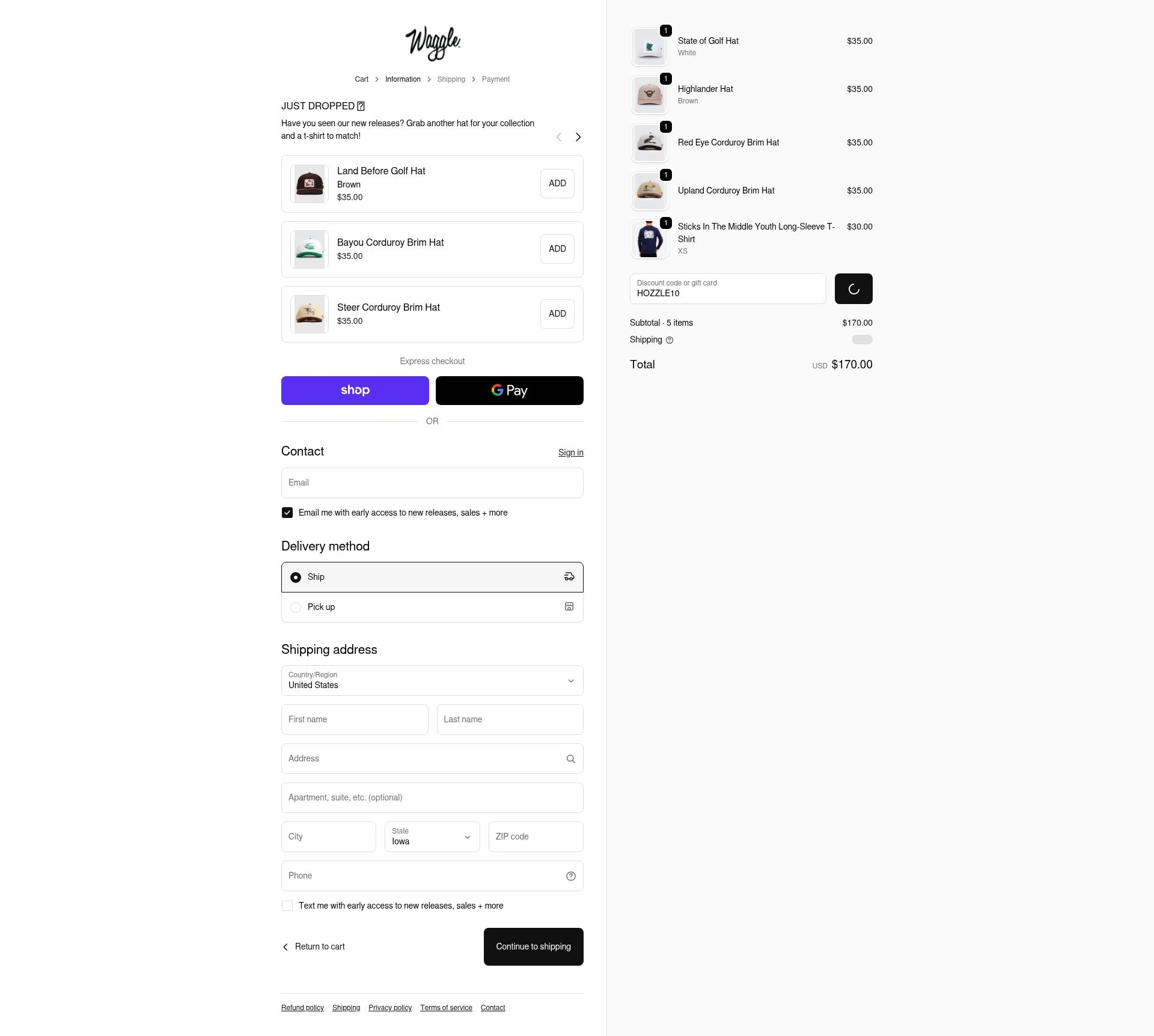 Waggle checkout page showing Waggle discount code box | Screenshot taken by SimplyCodes community member on Feb 5, 2026
