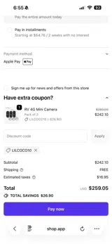 LILCOCO10 coupon verification screenshot