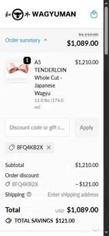 8FQ4KB2X coupon verification screenshot