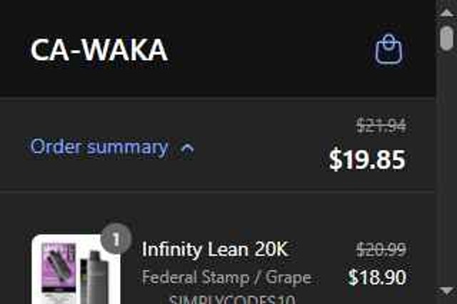 WAKA CA checkout page showing WAKA CA promo code box | Screenshot taken by SimplyCodes community member on Sep 7, 2025