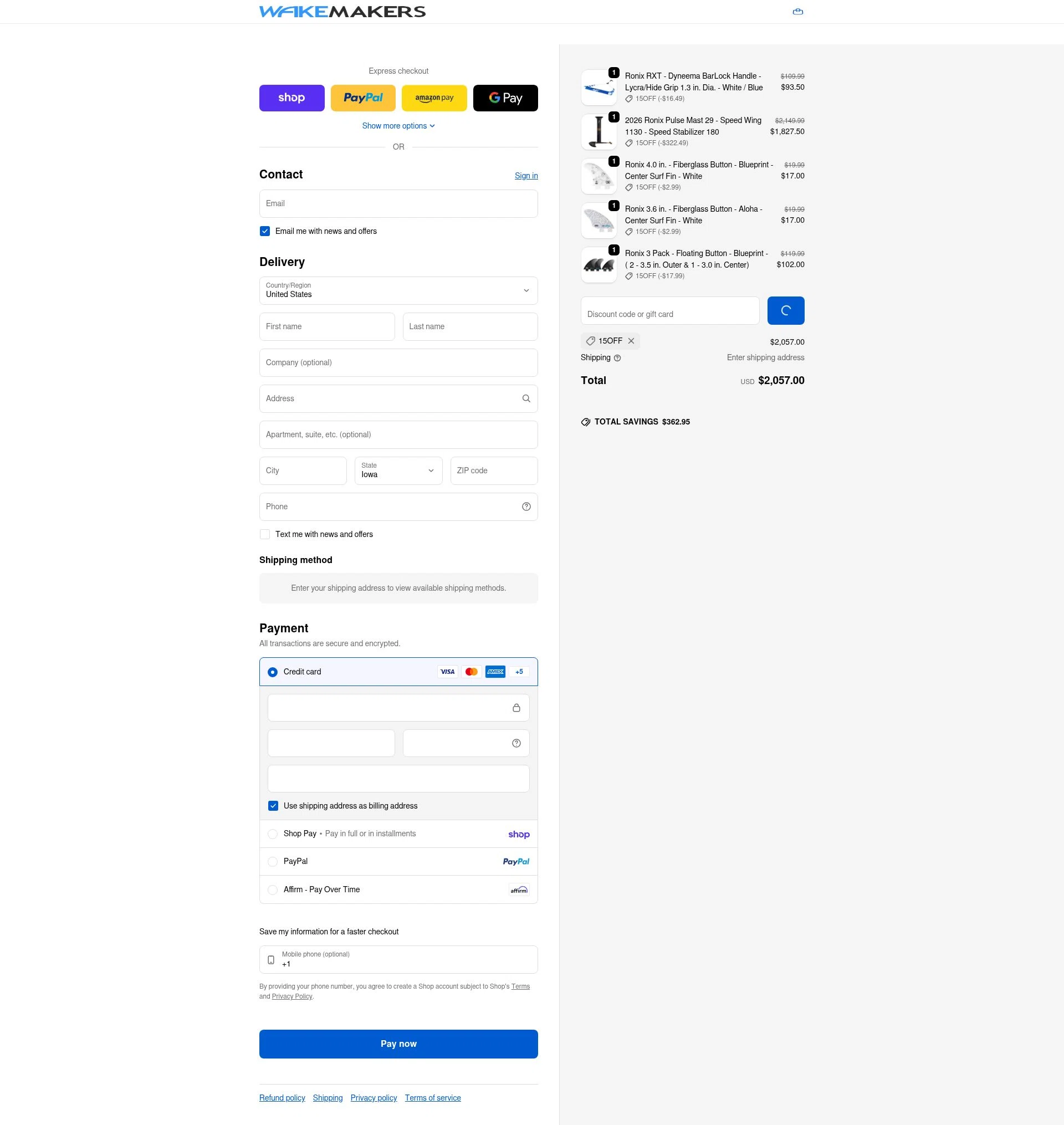 Wakemakers checkout page showing Wakemakers discount code box | Screenshot taken by SimplyCodes community member on Feb 10, 2026