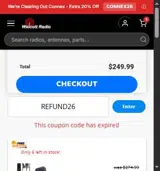 REFUND26 coupon verification screenshot