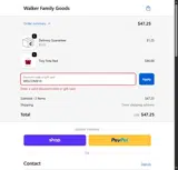 Walker Goods coupon verification screenshot