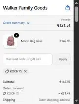Walker Goods coupon verification screenshot