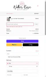 Walker Rose Boutique coupon verification screenshot