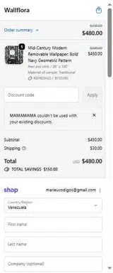 MAMAMAMA coupon verification screenshot