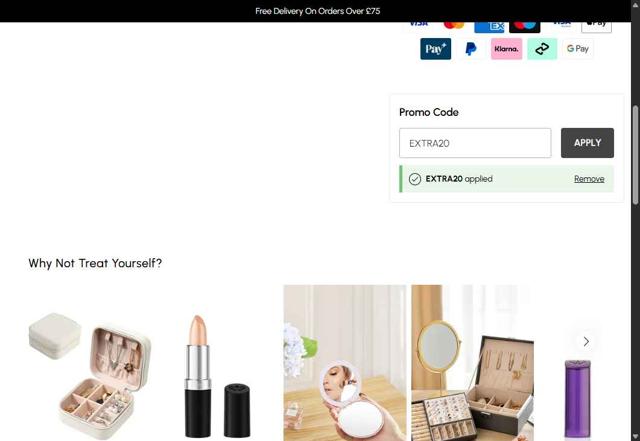 Wallis checkout page showing Wallis promo code box | Screenshot taken by SimplyCodes community member on Jul 27, 2025