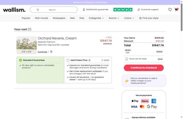 Wallism checkout page showing Wallism promo code box | Screenshot taken by SimplyCodes community member on Jul 12, 2025