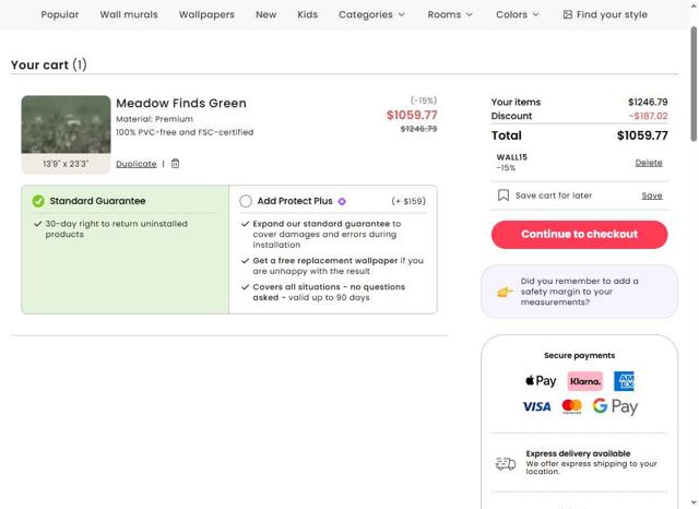 Wallism checkout page showing Wallism promo code box | Screenshot taken by SimplyCodes community member on Jun 28, 2025