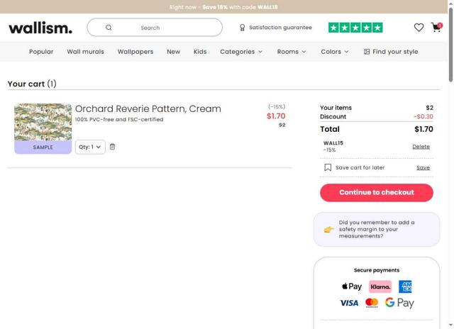 Wallism checkout page showing Wallism promo code box | Screenshot taken by SimplyCodes community member on Jul 21, 2025