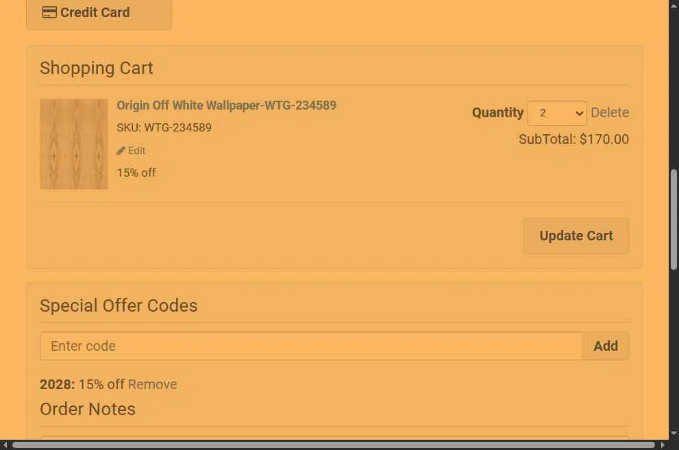 Wallpapers To Go checkout page showing Wallpapers To Go coupon code box | Screenshot taken by SimplyCodes community member on Jul 13, 2025