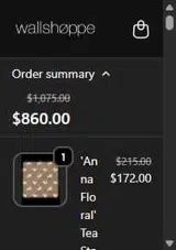 Wallshoppe coupon verification screenshot