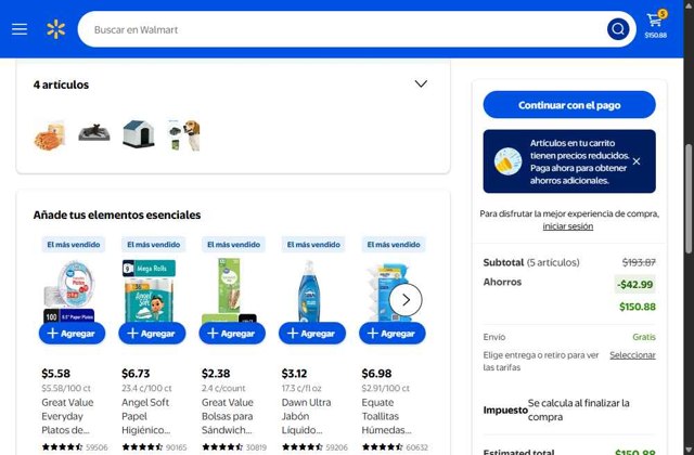 Walmart checkout page showing Walmart promo code box | Screenshot taken by SimplyCodes community member on Aug 15, 2025