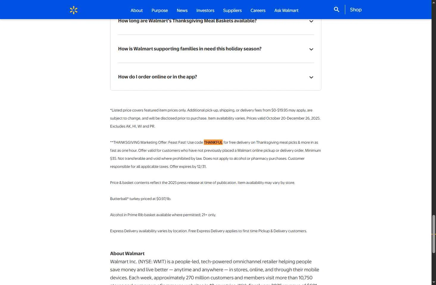 Walmart Grocery checkout page showing Walmart Grocery promo code box | Screenshot taken by SimplyCodes community member on Dec 18, 2025