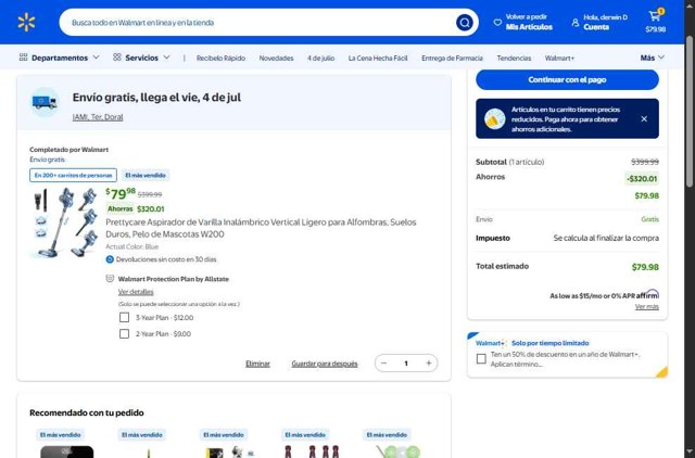 Walmart Grocery checkout page showing Walmart Grocery promo code box | Screenshot taken by SimplyCodes community member on Jul 2, 2025