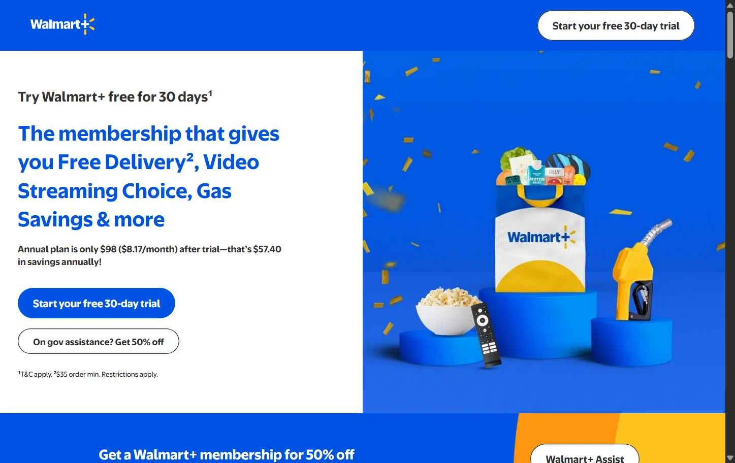 Walmart Plus checkout page showing Walmart Plus promo code box | Screenshot taken by SimplyCodes community member on Jan 9, 2026