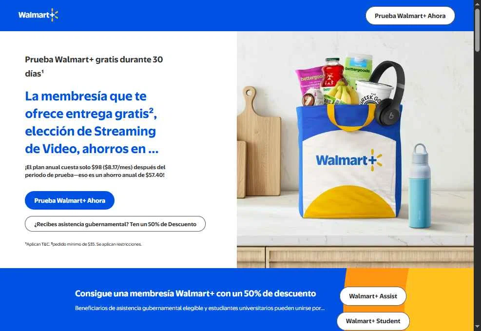 Walmart Plus checkout page showing Walmart Plus promo code box | Screenshot taken by SimplyCodes community member on Feb 10, 2026