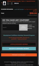 Wanderlust Outfitters coupon verification screenshot
