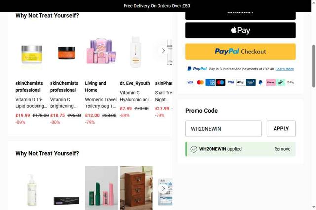 Warehouse Fashion checkout page showing Warehouse Fashion discount code box | Screenshot taken by SimplyCodes community member on Sep 7, 2025