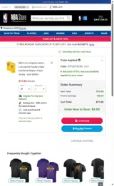 Washington Wizards coupon verification screenshot