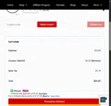 TIKTOK10 coupon verification screenshot