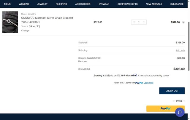 WatchWarehouse.com checkout page showing WatchWarehouse.com promo code box | Screenshot taken by SimplyCodes community member on Jul 19, 2025
