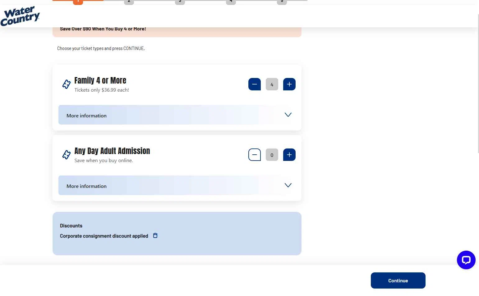 Water Country checkout page showing Water Country promo code box | Screenshot taken by SimplyCodes community member on Jul 31, 2025